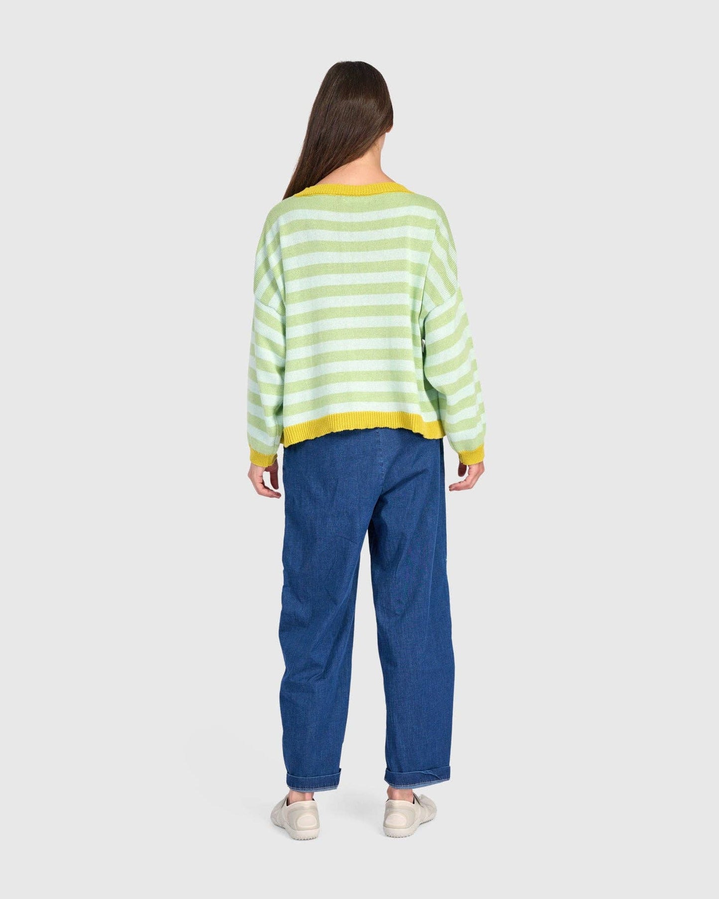 Lolly Stripe Sweater, Pistachio: Pistachio / ONE SIZE