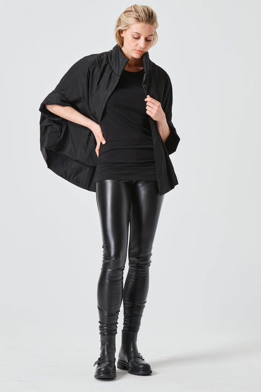 Nylon Chic Cape - Black: Black