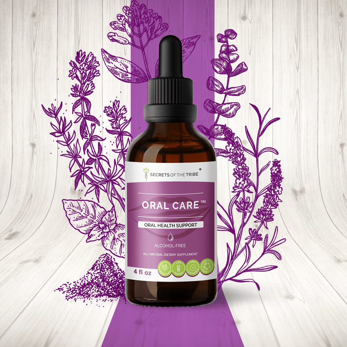 Oral Care. Oral Health Support: 2 FL OZ / Alcohol-FREE