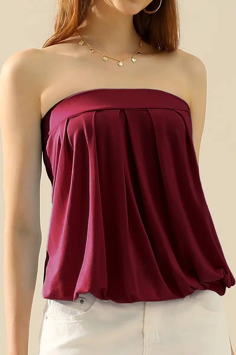 Seamless Ribbed Bandeau Top for Layering: MUSTARD / (L) 1