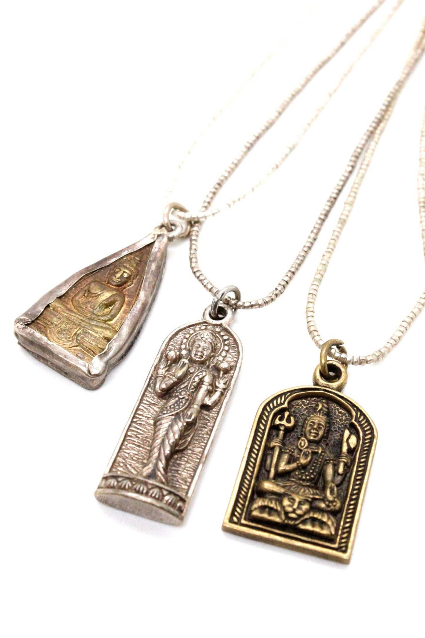 Buddha Necklace 11 - Reversible African Beads - One of a Kind -