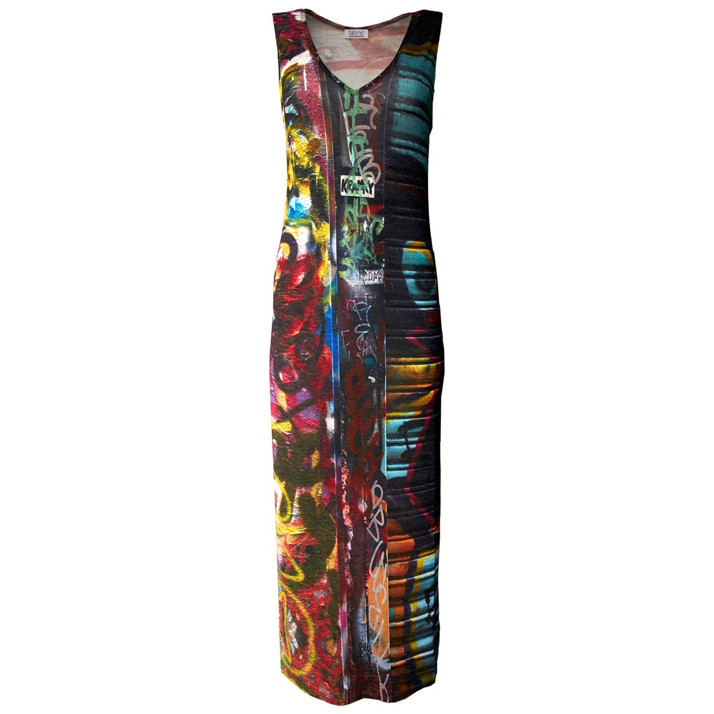 Graffiti Print Maxi Dress: XS