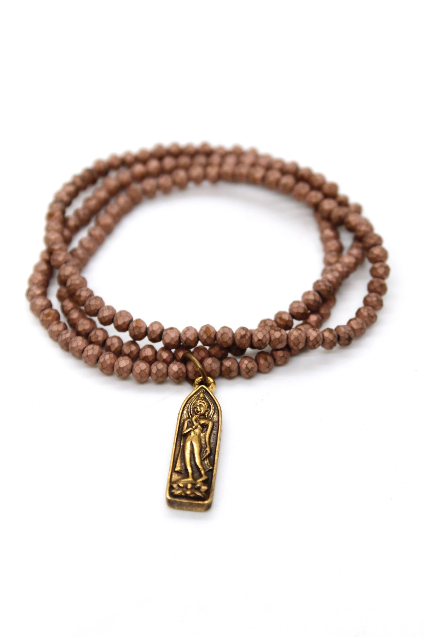 Matte Crystal Necklace with Small Buddha -Buddha Collection-: Option 1
