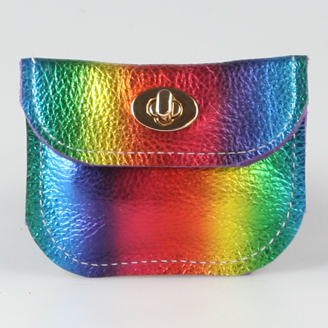 The Turnlock Metallic Leather Wallets: 3 sizes!: Gunmetal / Hamilton: 8"x4.5"