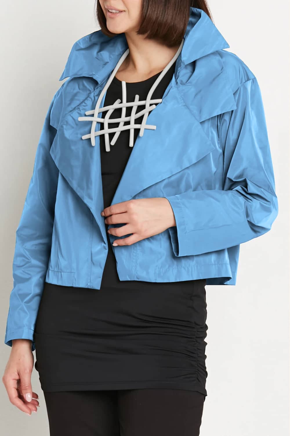 Nylon Triple Collar Jacket - Marina: Marina