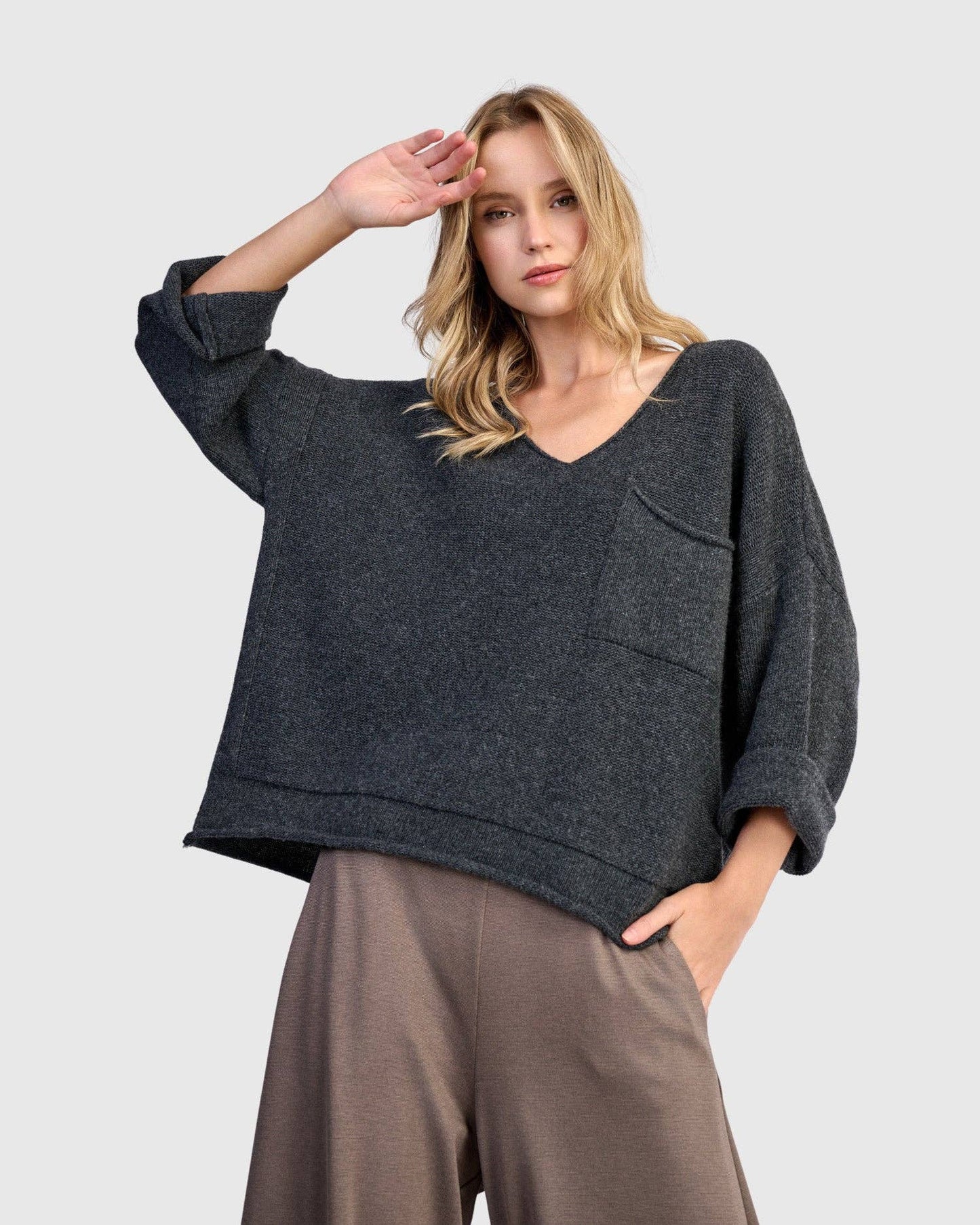 Basis Pullover Sweater, Grey: Grey / M (US 12-14)
