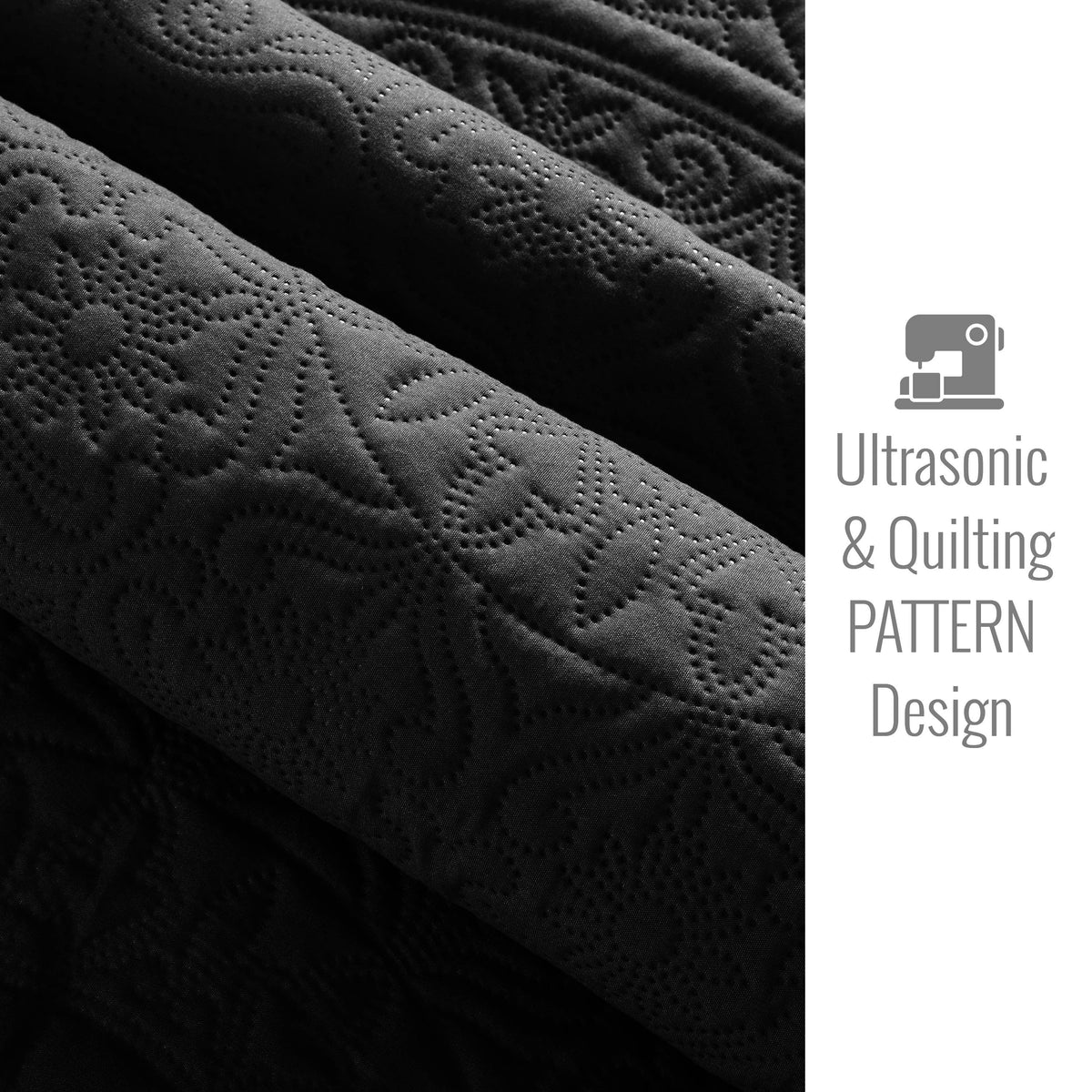 3 Piece Reversible Quilted Bedspread Coverlet Comforter Set: King / Grey