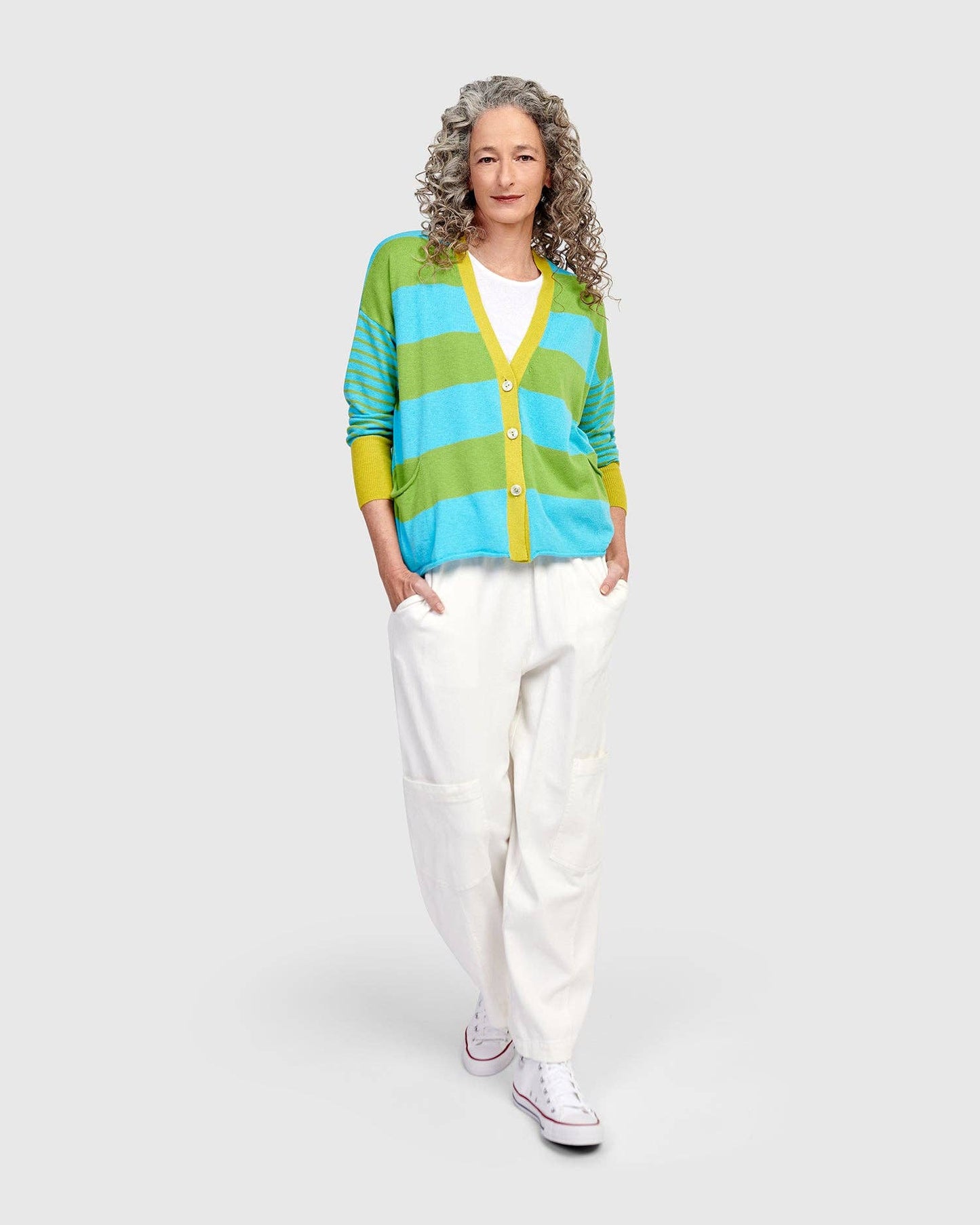 Gumdrop Cardigan, Stripes: Stripes / S/M (6-8)