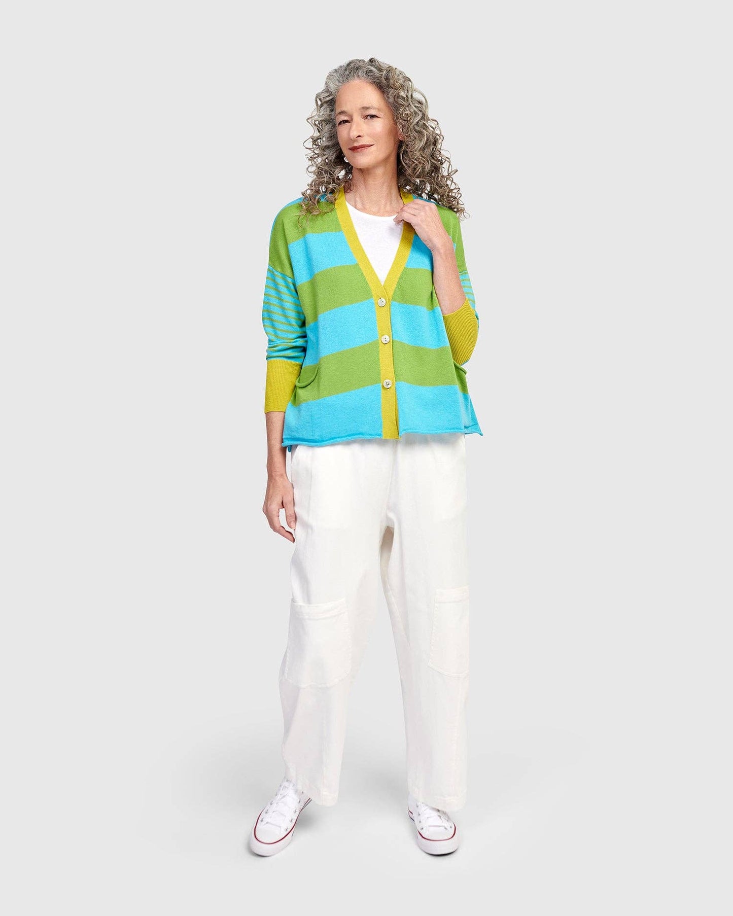 Gumdrop Cardigan, Stripes: Stripes / S/M (6-8)