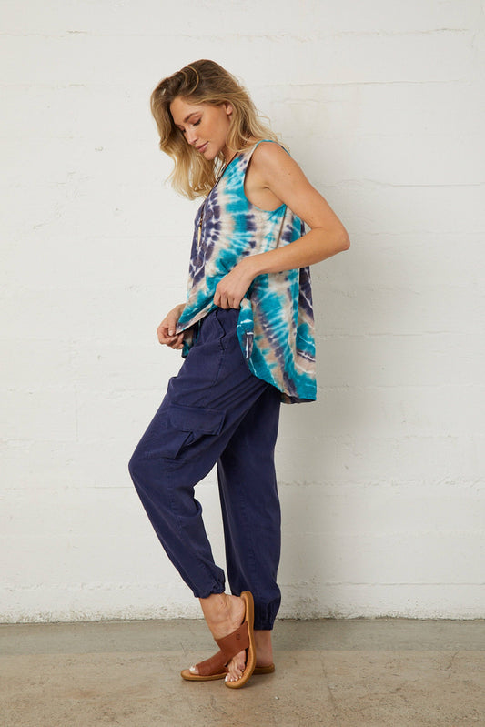 Tencel Harlow Pant: INKY BLUE / S
