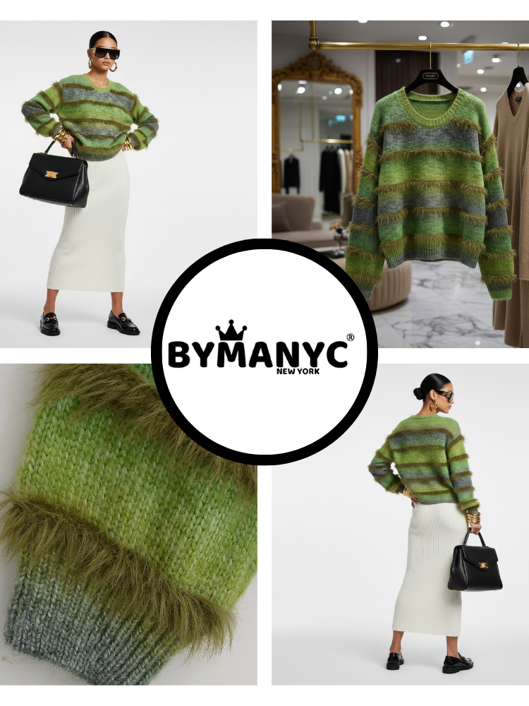Women's Eco Knitwear MORRISANIA NY CITY Collection BYMANYC ® New York: Green / One Size