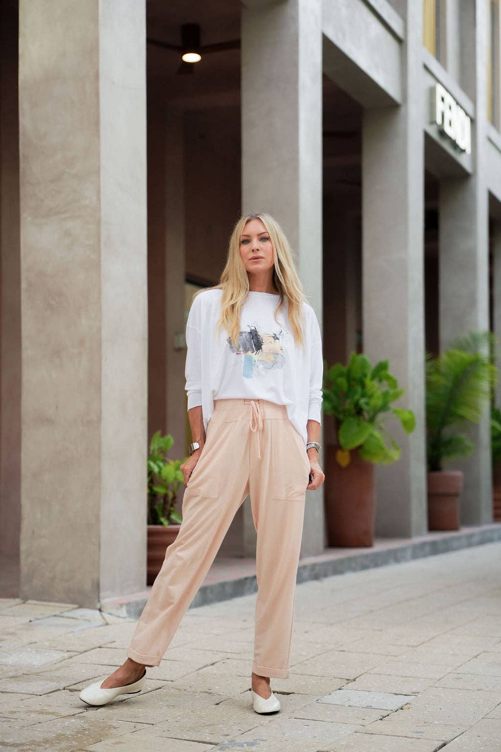 Pima Cotton "Watercolor" Luxury Boxy Tee - As Shown