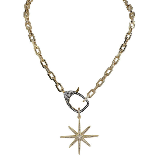 Matty North Star Link Necklace: Gold