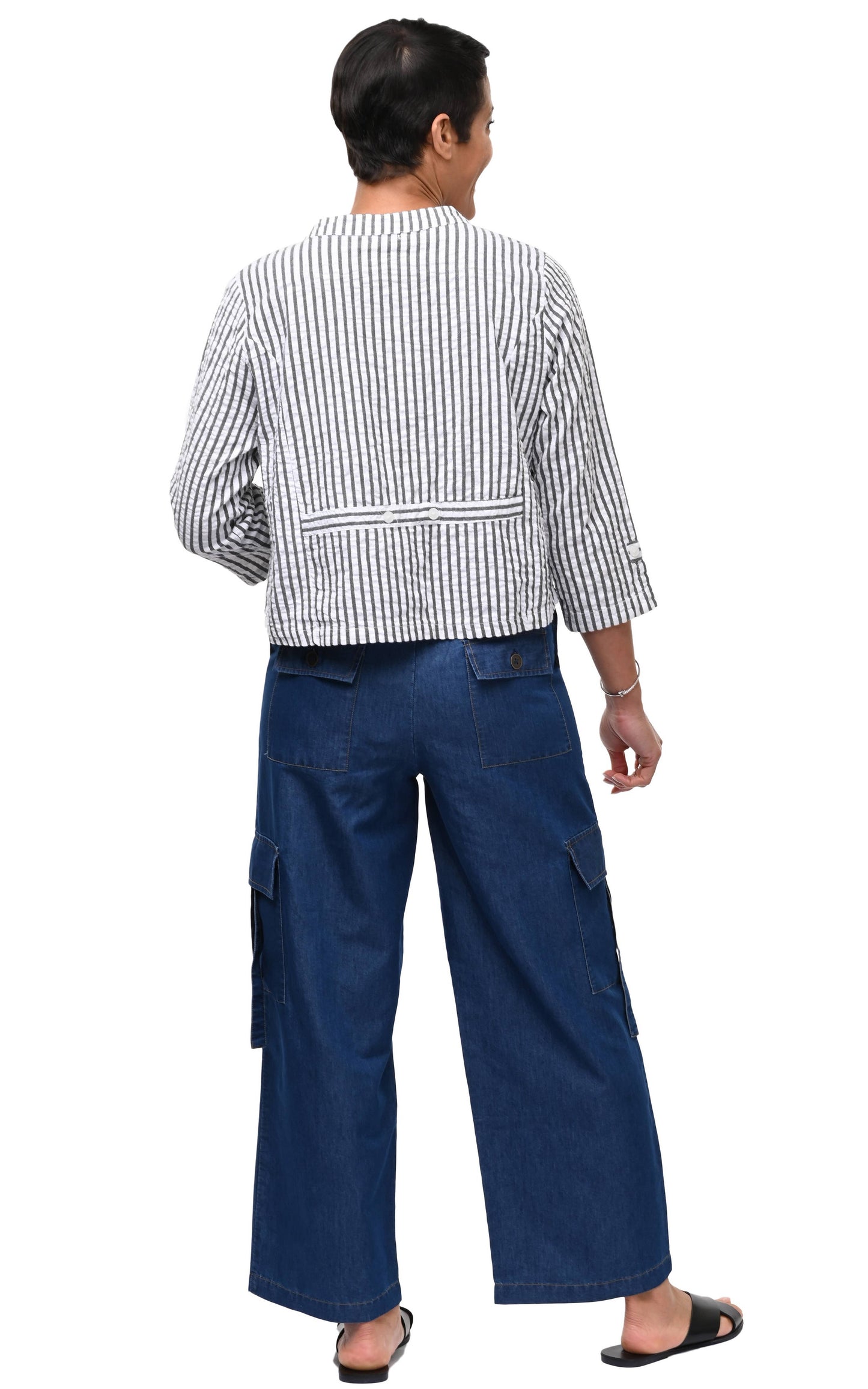 CV13 Dakota Jacket Top in Murphy Seersucker*: L