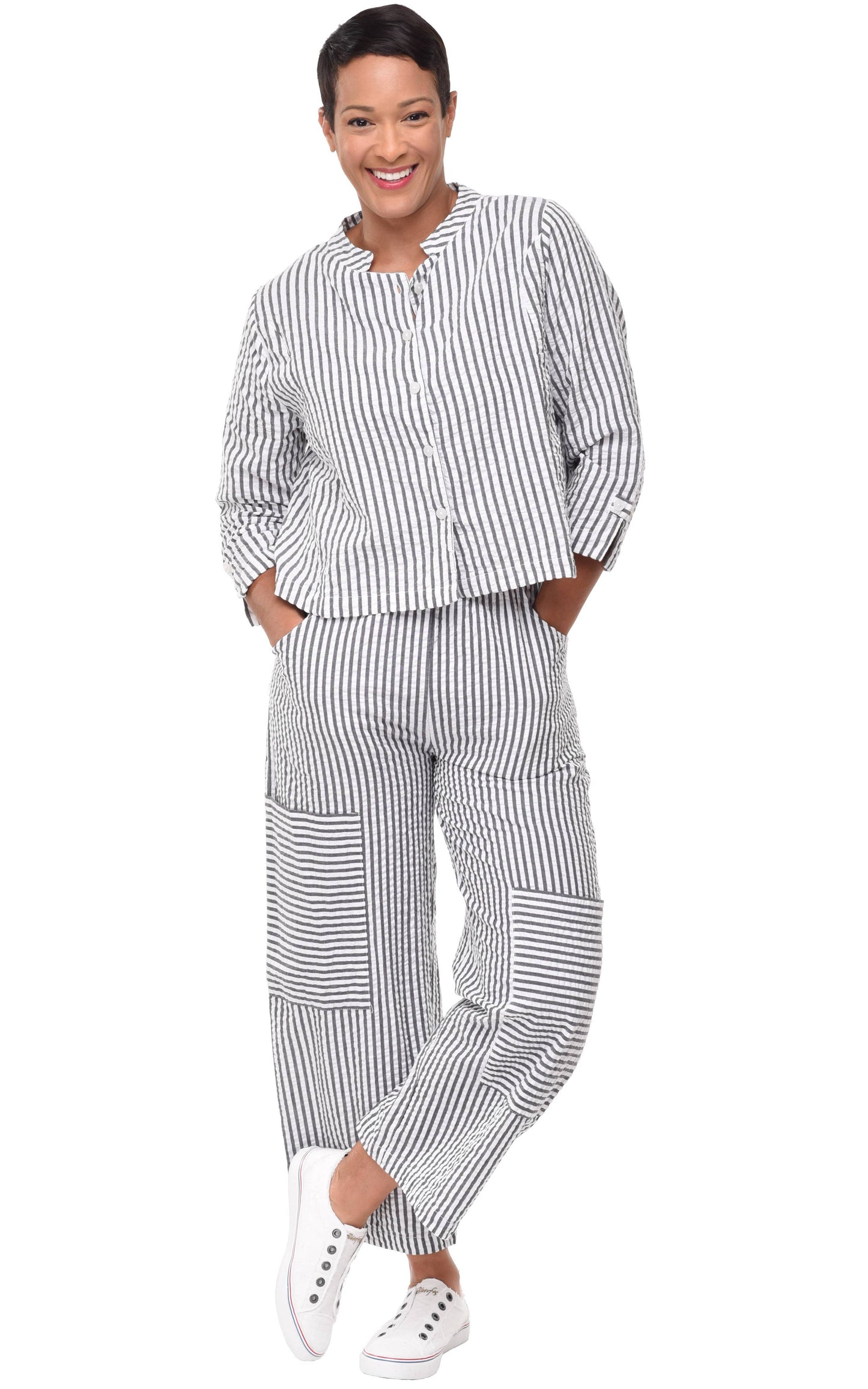 CV1115 Roxanne Pant in Murphy Seersucker Stripe*: XS