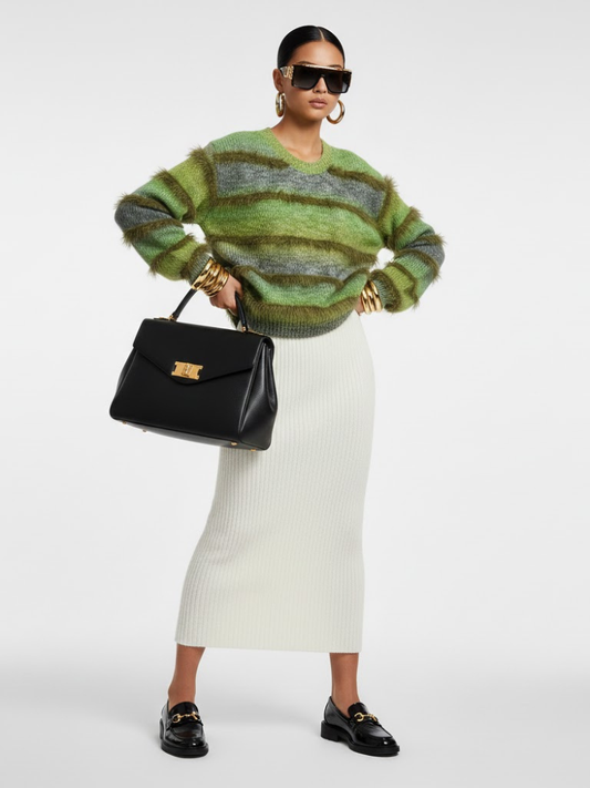 Women's Eco Knitwear MORRISANIA NY CITY Collection BYMANYC ® New York: Green / One Size