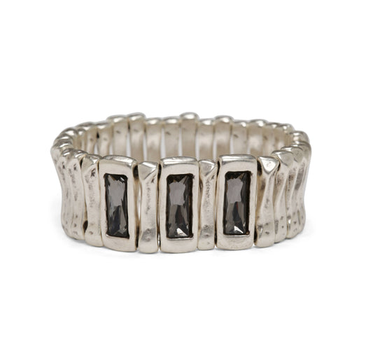 Handmade Pewter & Crystal Bracelet - NB2155 SMOKEY