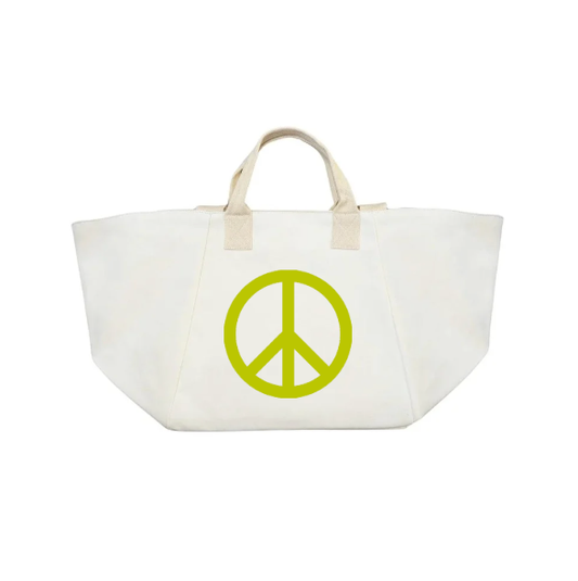 BEACH BAG - PEACE SIGN - NATURAL CHELSEA Bag (yellow) NEW!