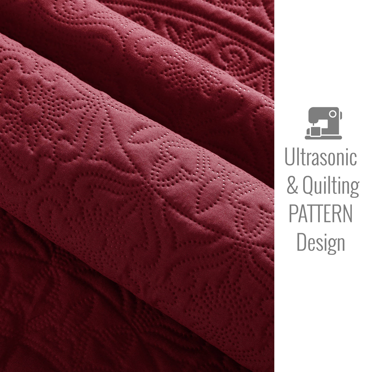 3 Piece Reversible Quilted Bedspread Coverlet Comforter Set: King / Ochre