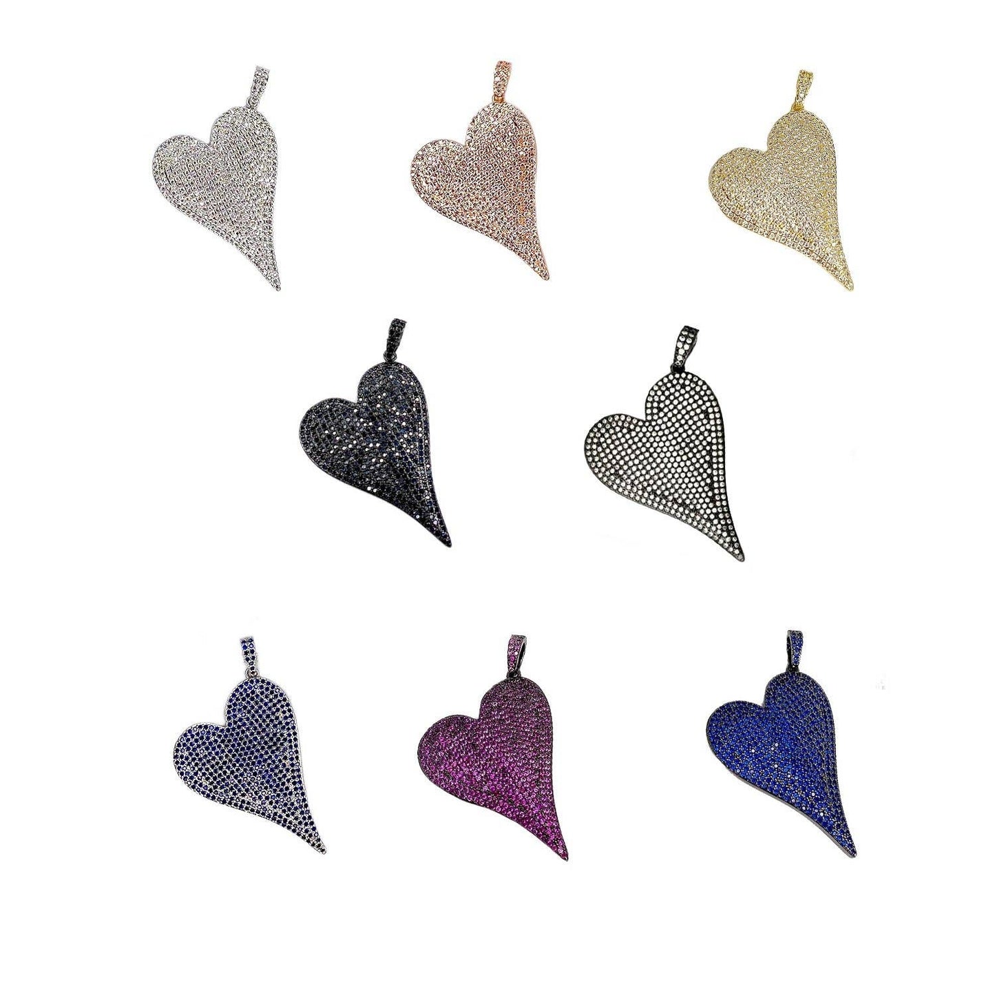 Magnificent Slanted Heart Charm: Gold