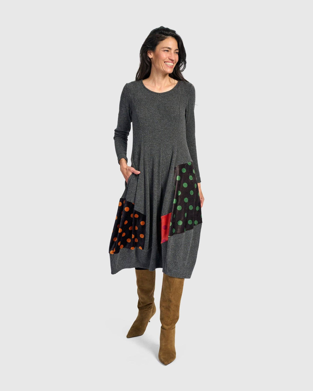 Moxie Cocoon Dress, Carbon/Dots: MIX / 1 (US 6-8)