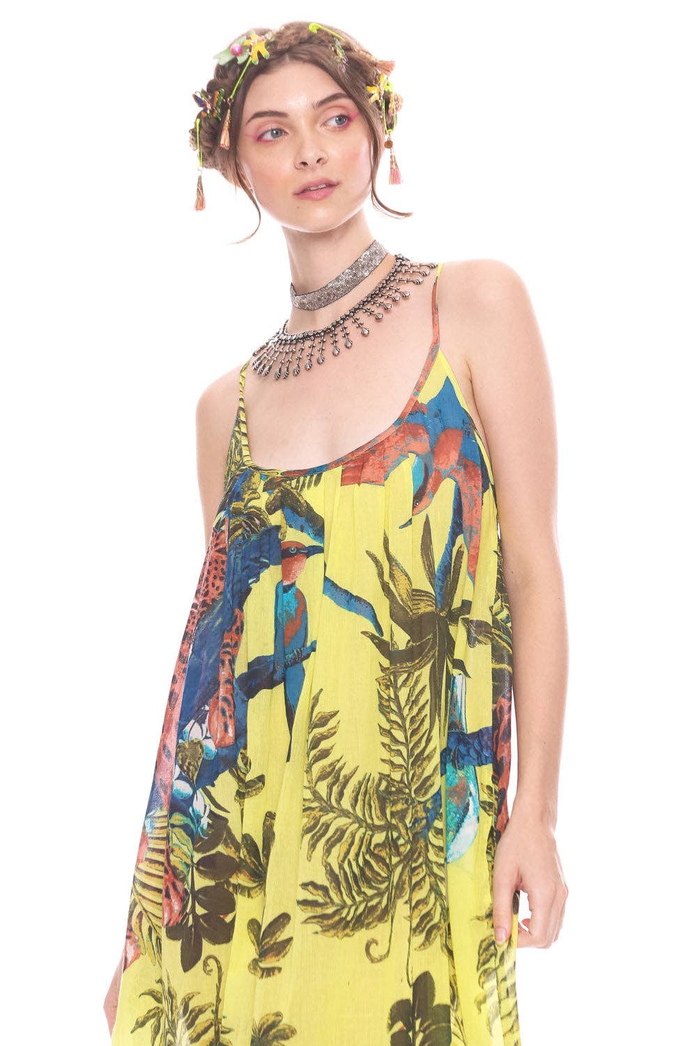 Wild Nights Dress: Lime Tropical / S