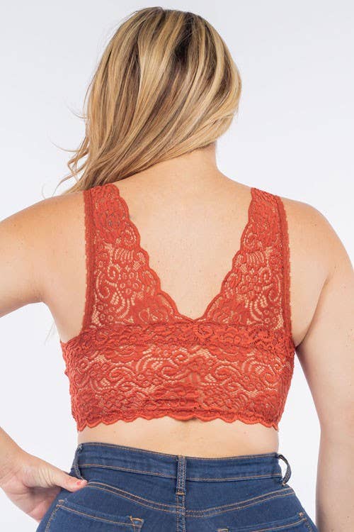 Plus Padded Lace Bralette: BLACK / 3-3 (1XL-2XL)