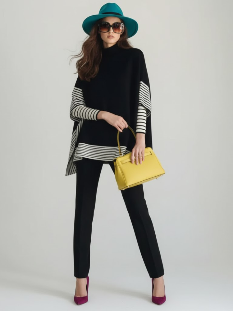 UPPER EAST SIDE Women's Cape VOGUE Collection BYMANYC ® New York: Black / One Size