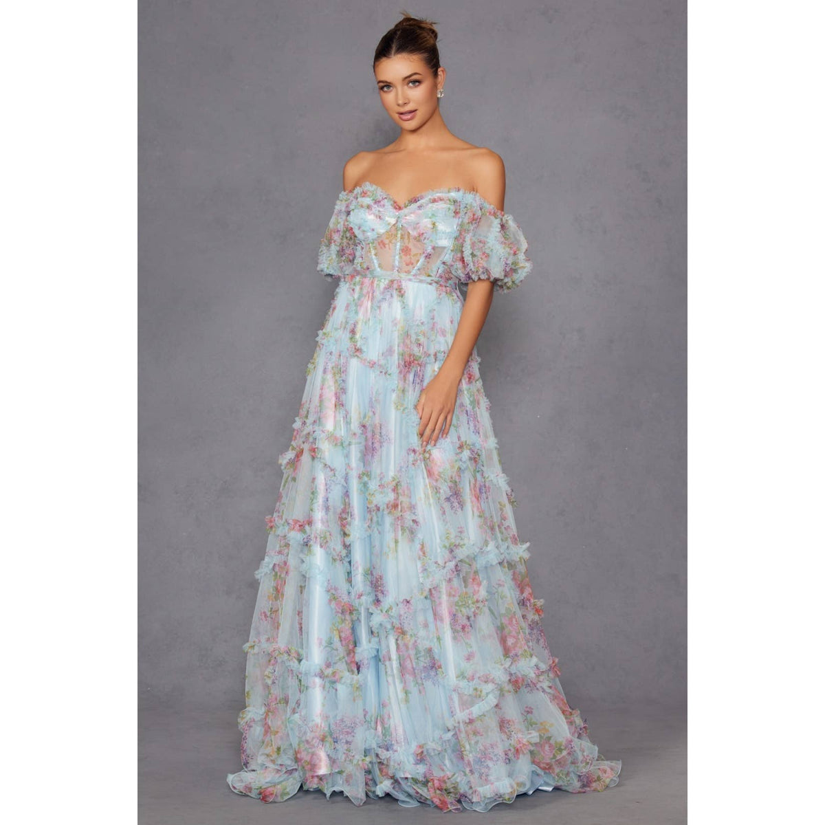 JT2887C THIS FLOOR-LENGTH GOWN IS A PERFECT BLEND OF ELEGANC: BLUE / 10