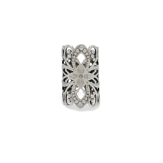 Handmade Brass Ring In Silver Plated - P4034-17