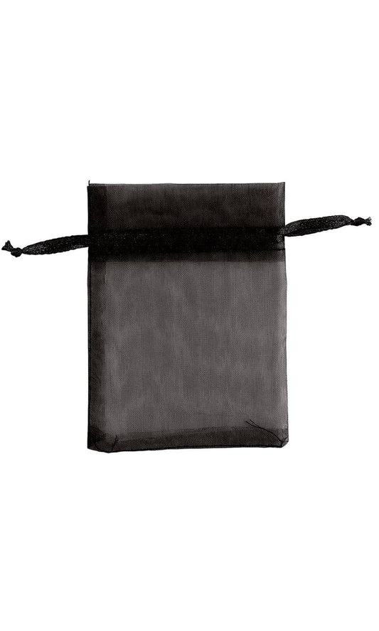 Organza Drawstring Pouch: Black / Pack of 10 / 3" x 4"