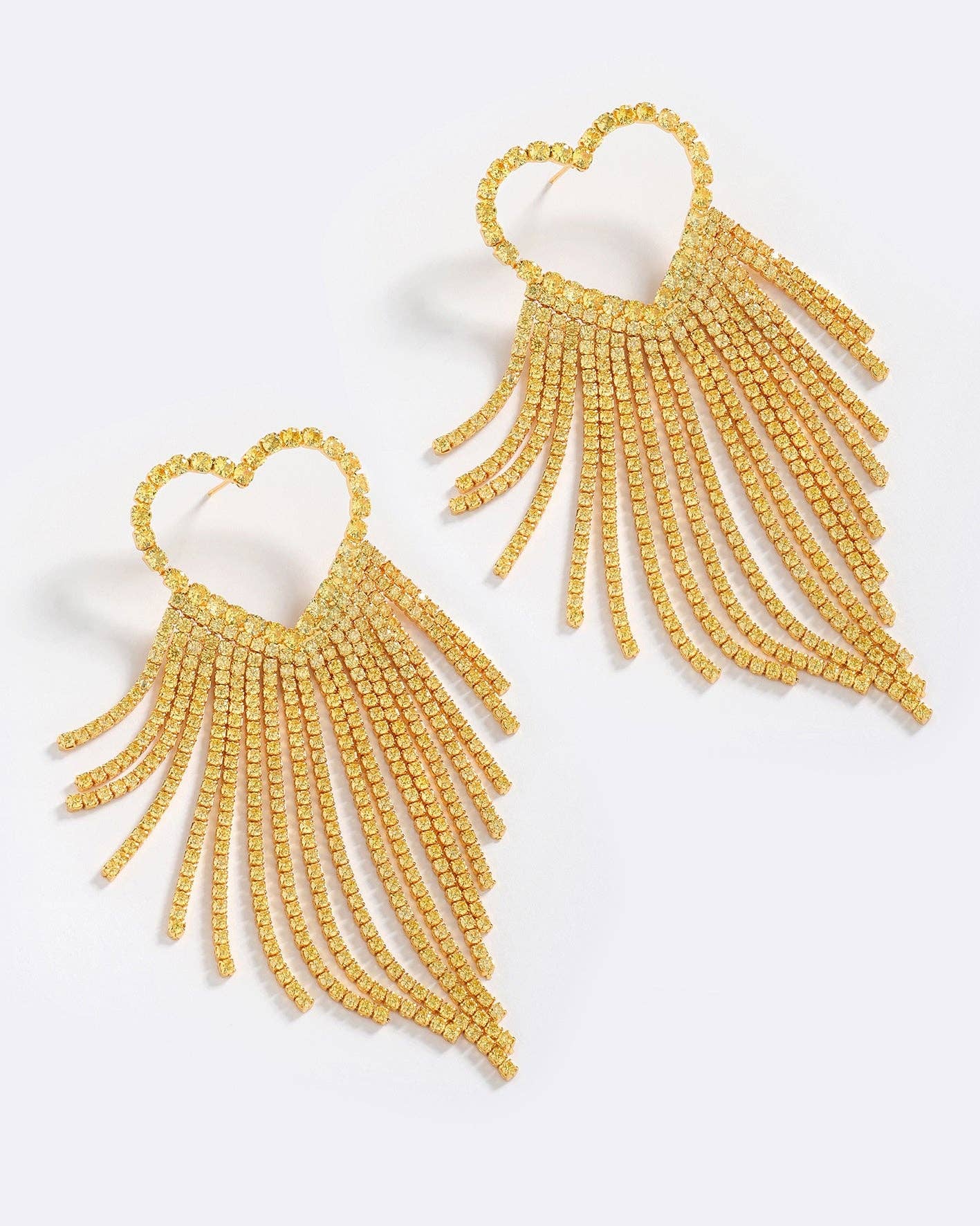 SPARKLING HEART EARRINGS: GOLD