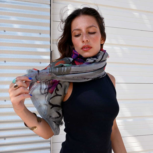 Silk-Modal Large Square Scarf - California Dream