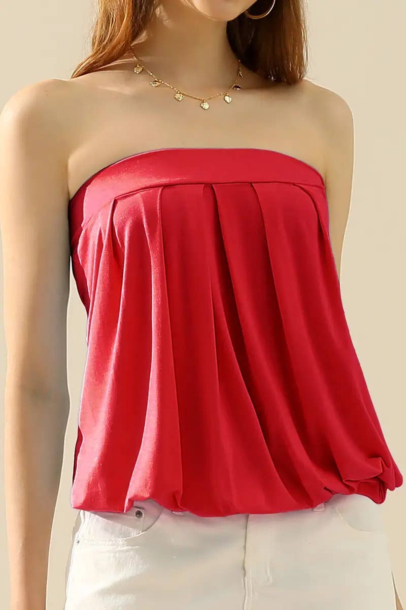 Seamless Ribbed Bandeau Top for Layering: MUSTARD / (L) 1