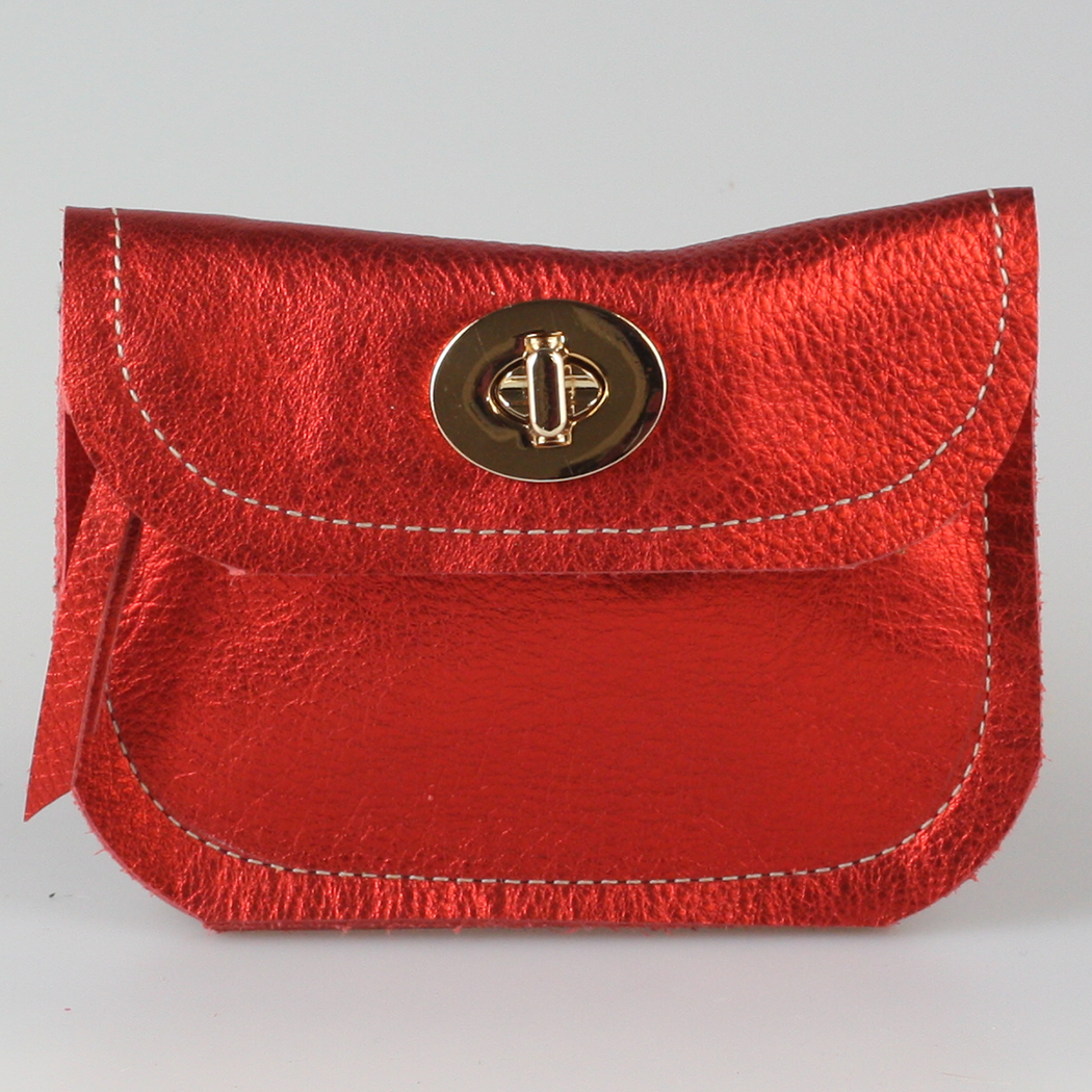 The Turnlock Metallic Leather Wallets: 3 sizes!: Gunmetal / Hamilton: 8"x4.5"