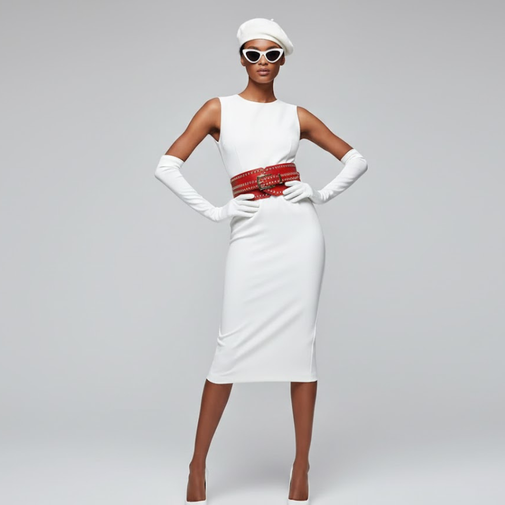 Women's Belts: Queens | Manhattan Chic Collection BYMANYC ® New York: Red / One Size