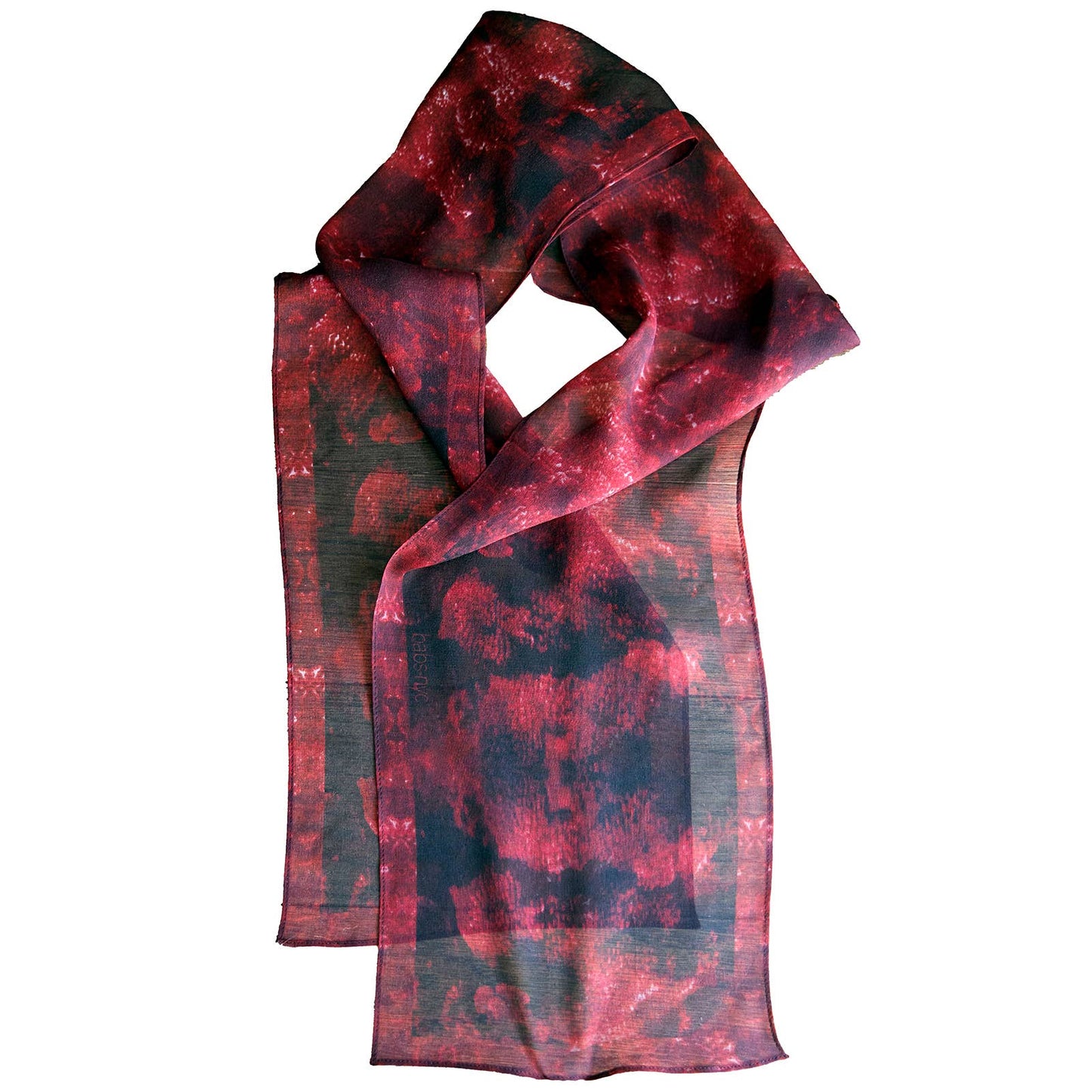 Babs Red Coral Print Silk Georgette Scarf