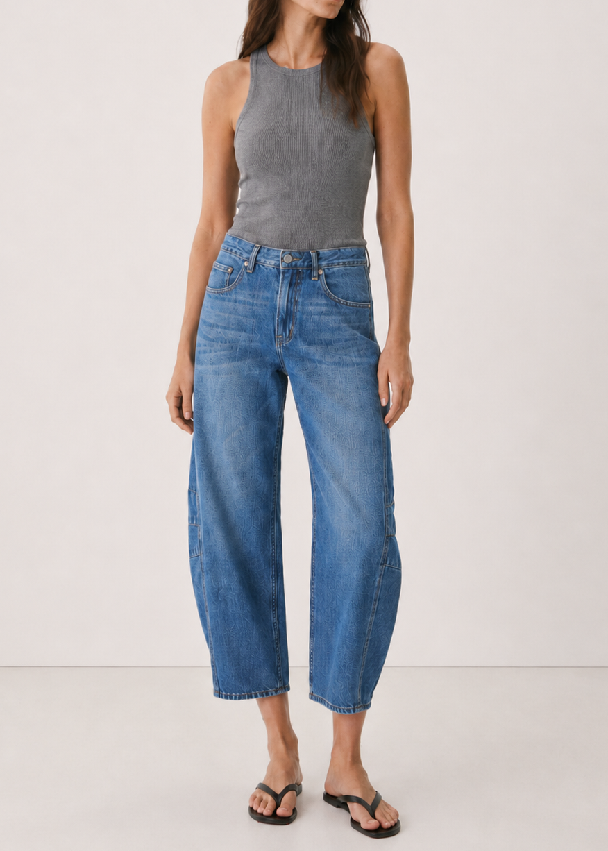 Ava Flutter Slung Fit Jeans - Pomona: Pomona / 25