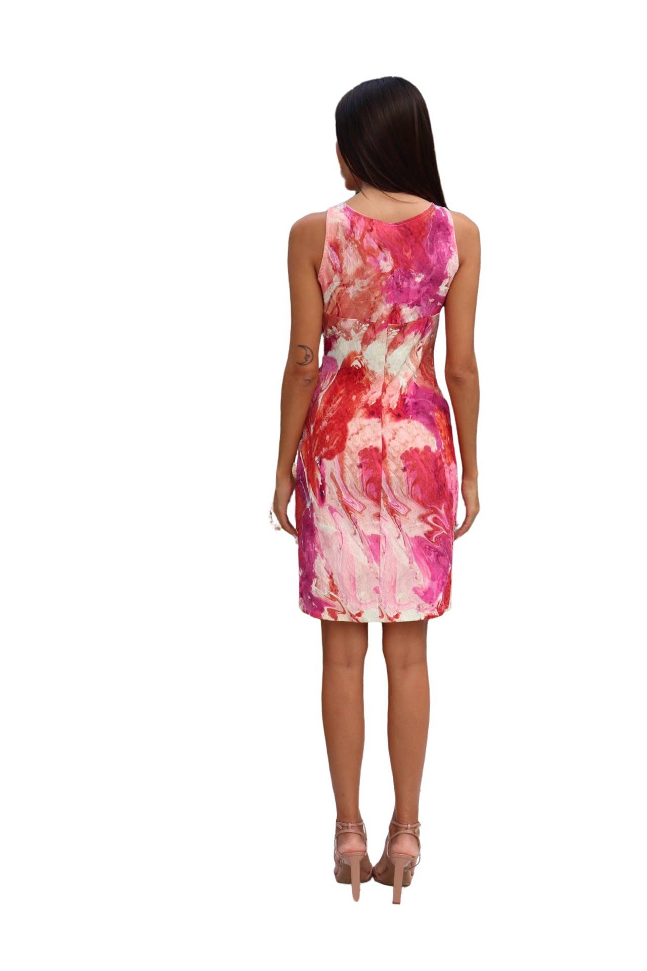 GEMMA Textured Watercolor Fitted  Sheath Dress - Elana Kattan