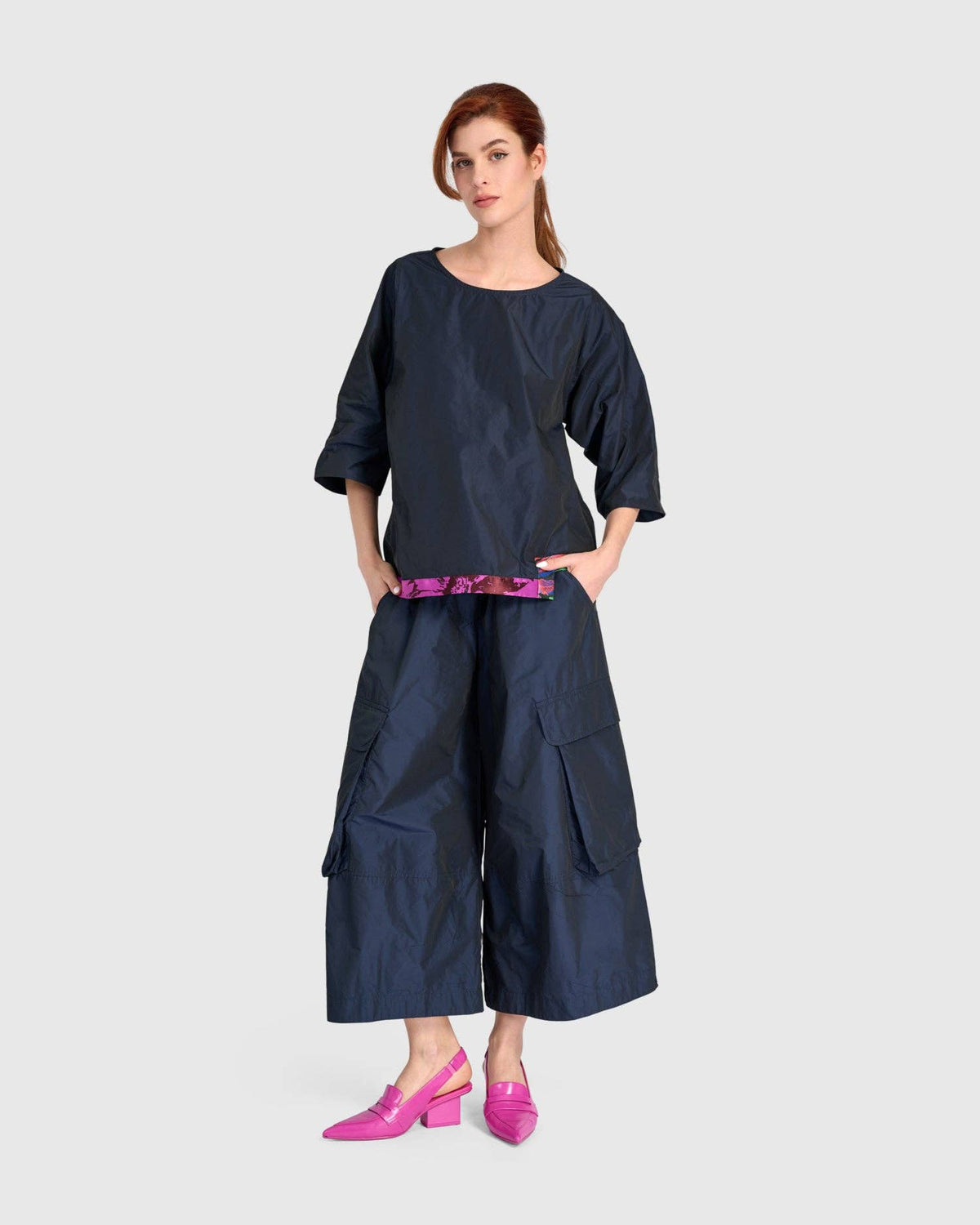 Trimmed Boxy Top, Ink: NAVY / M (US 12-14)