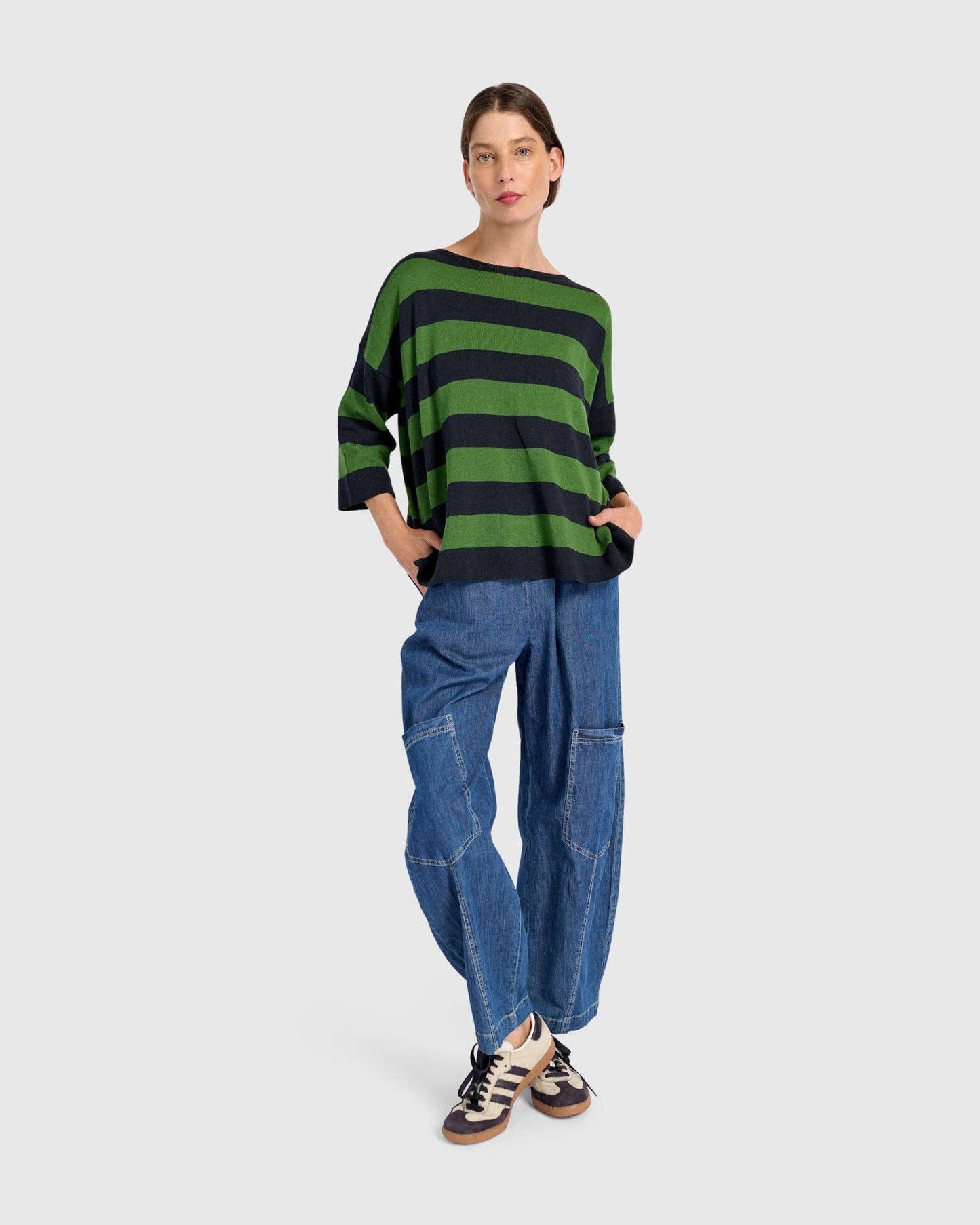 Twiggy Sweater, Clover/Navy: Green / ONE SIZE