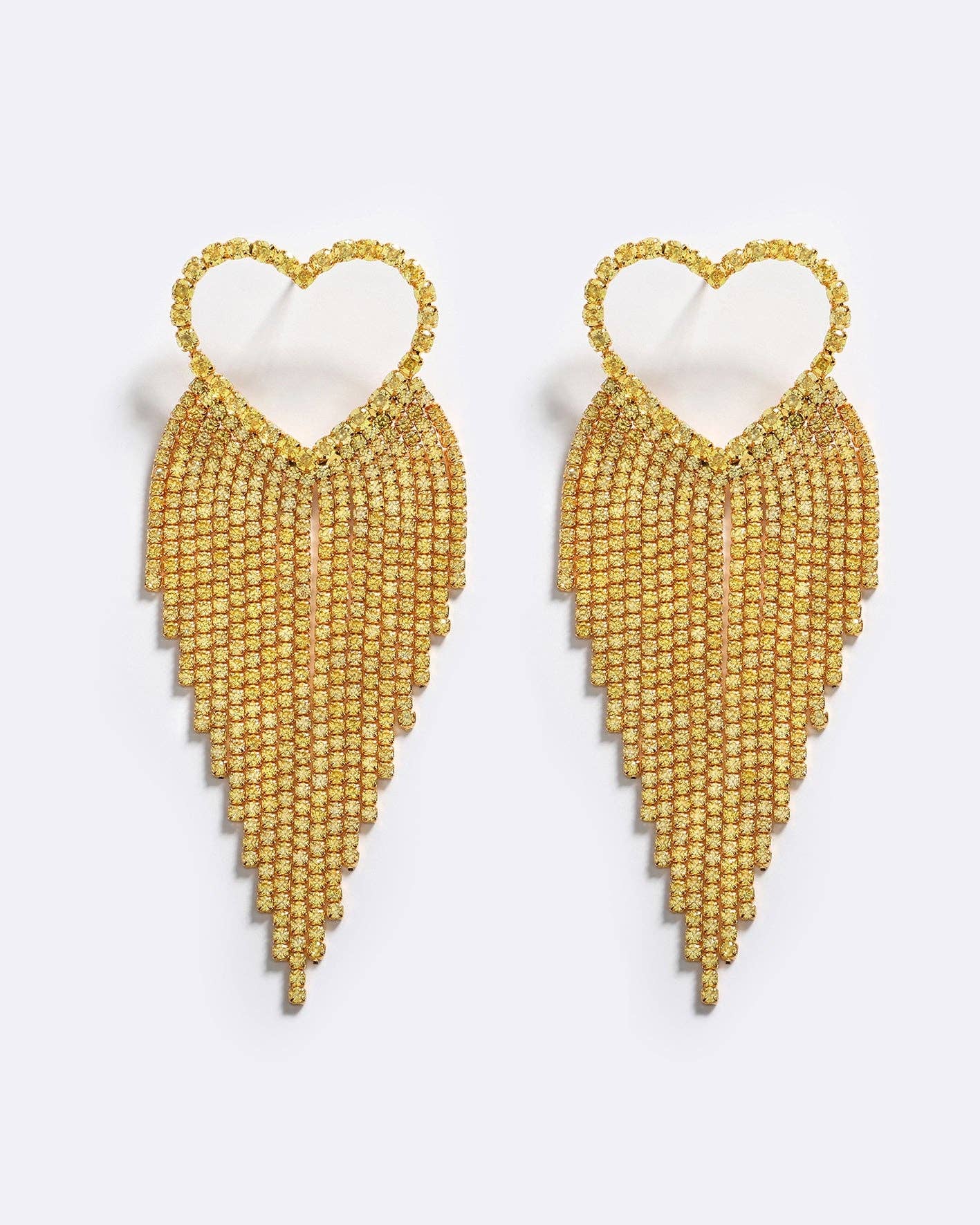 SPARKLING HEART EARRINGS: GOLD