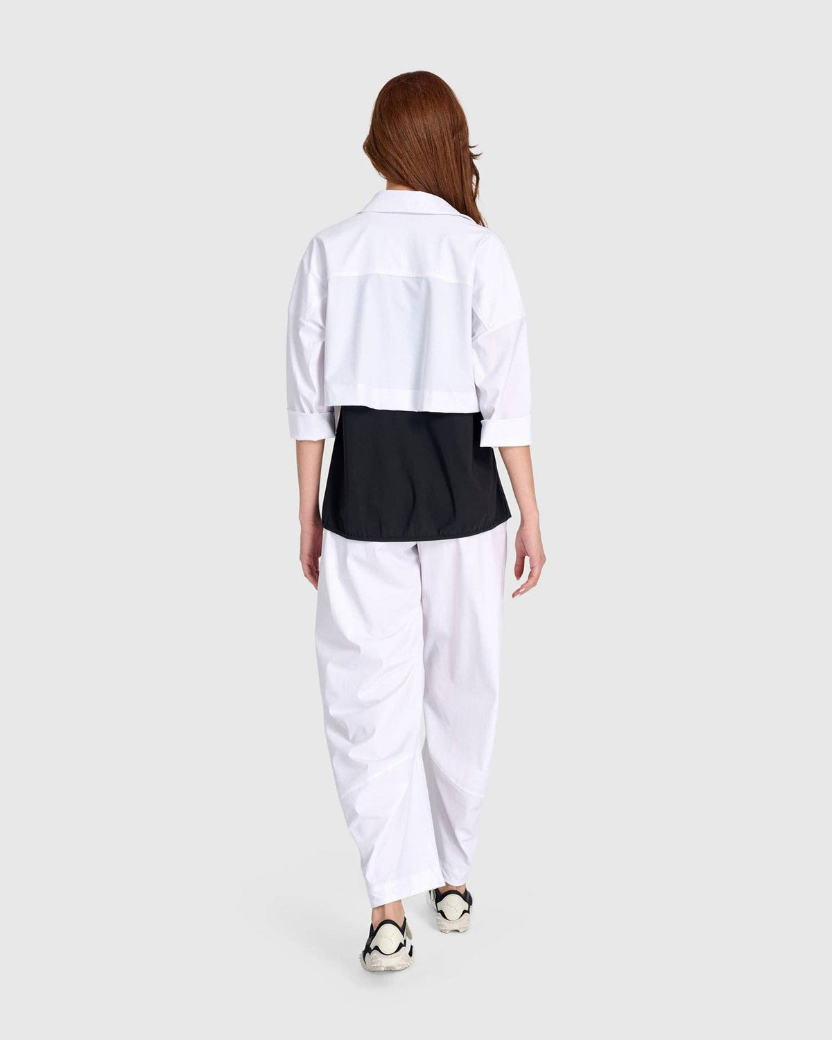 Tekbika Crop Utility Topper, White: White / 2 (US 8-10)