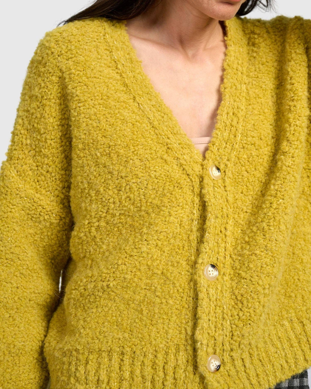 Teddy Boucle Cardigan, Sunflower: Honey / S (US 8-12)