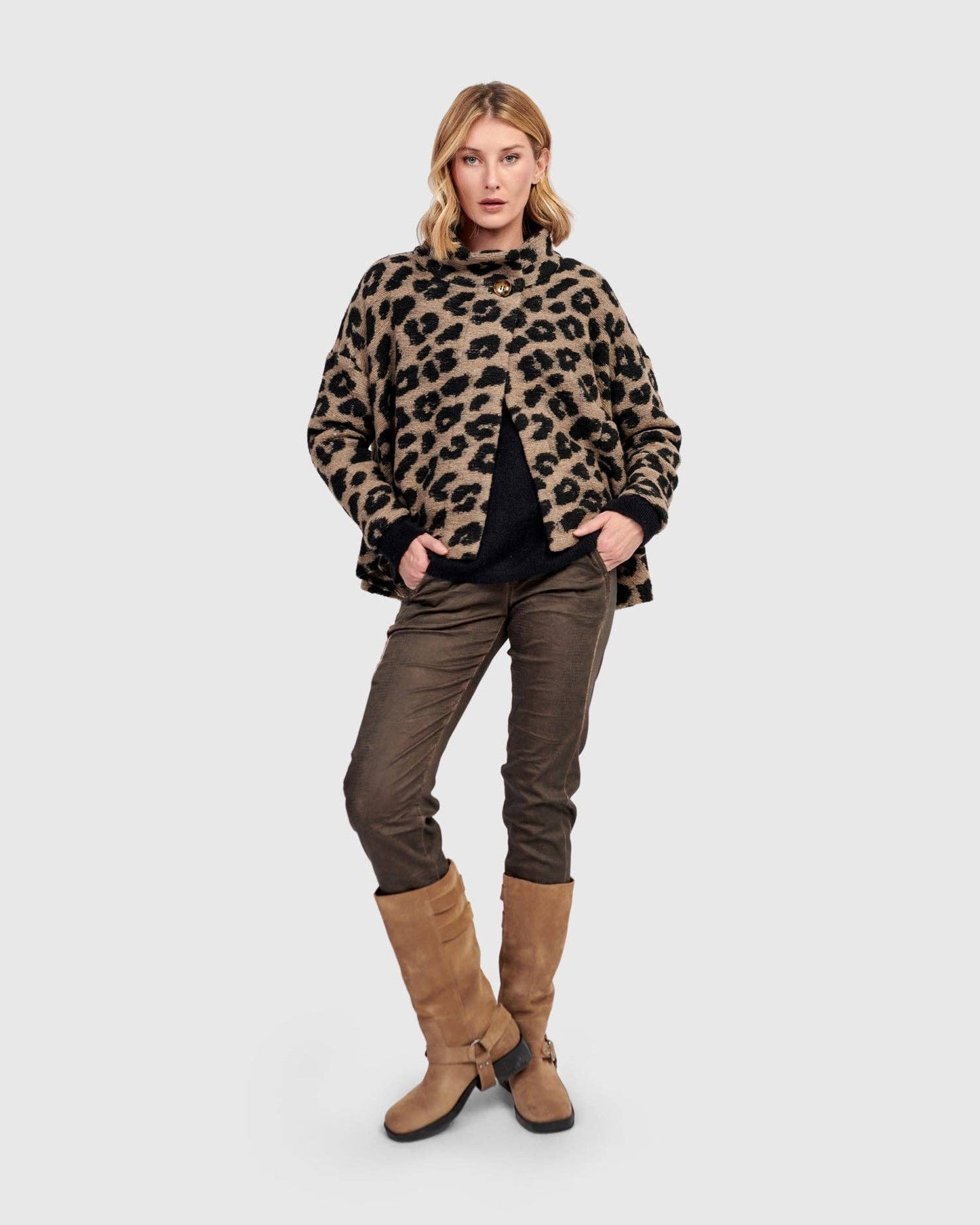 Nyx Cozy Cape Jacket, Leopard: Leopard / S (US 8-12)