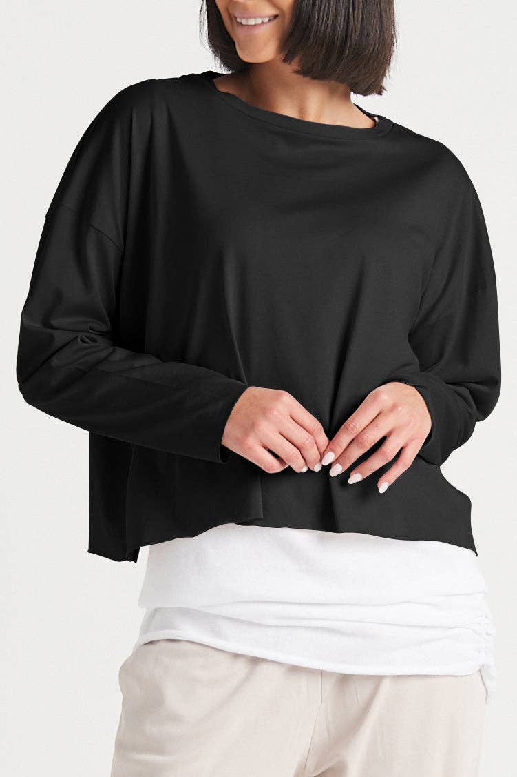 Pima Cotton Mini Luxury Boxy T-Shirt - Black: Black