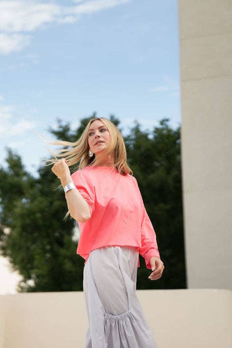 Pima Cotton Luxury Boxy T-Shirt - Coral