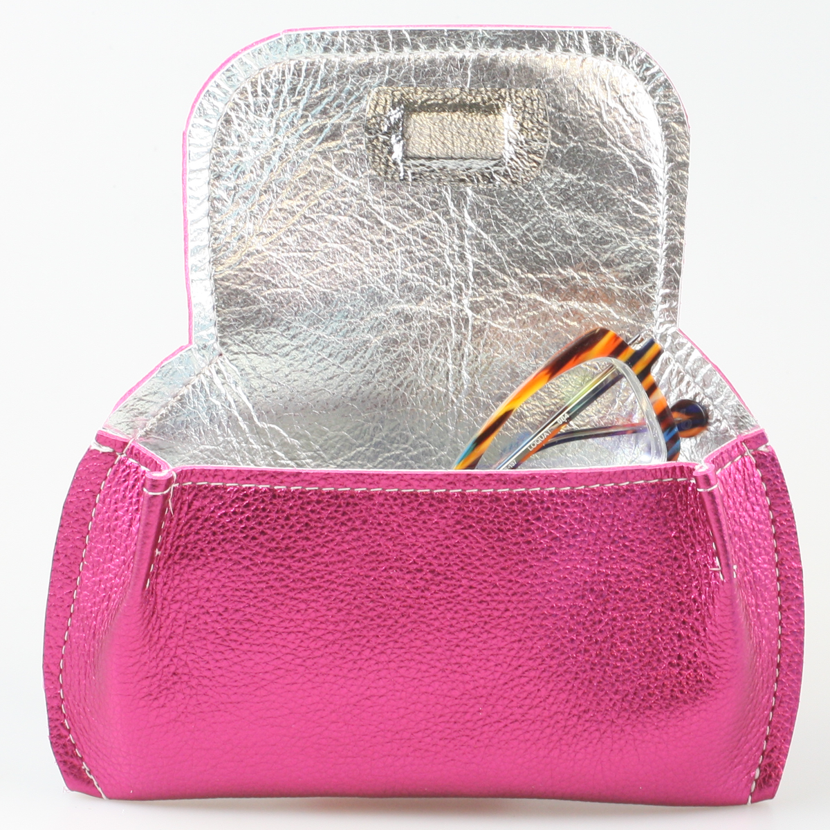 The Marla Sunglass Case: Metallic Leather!: Emerald