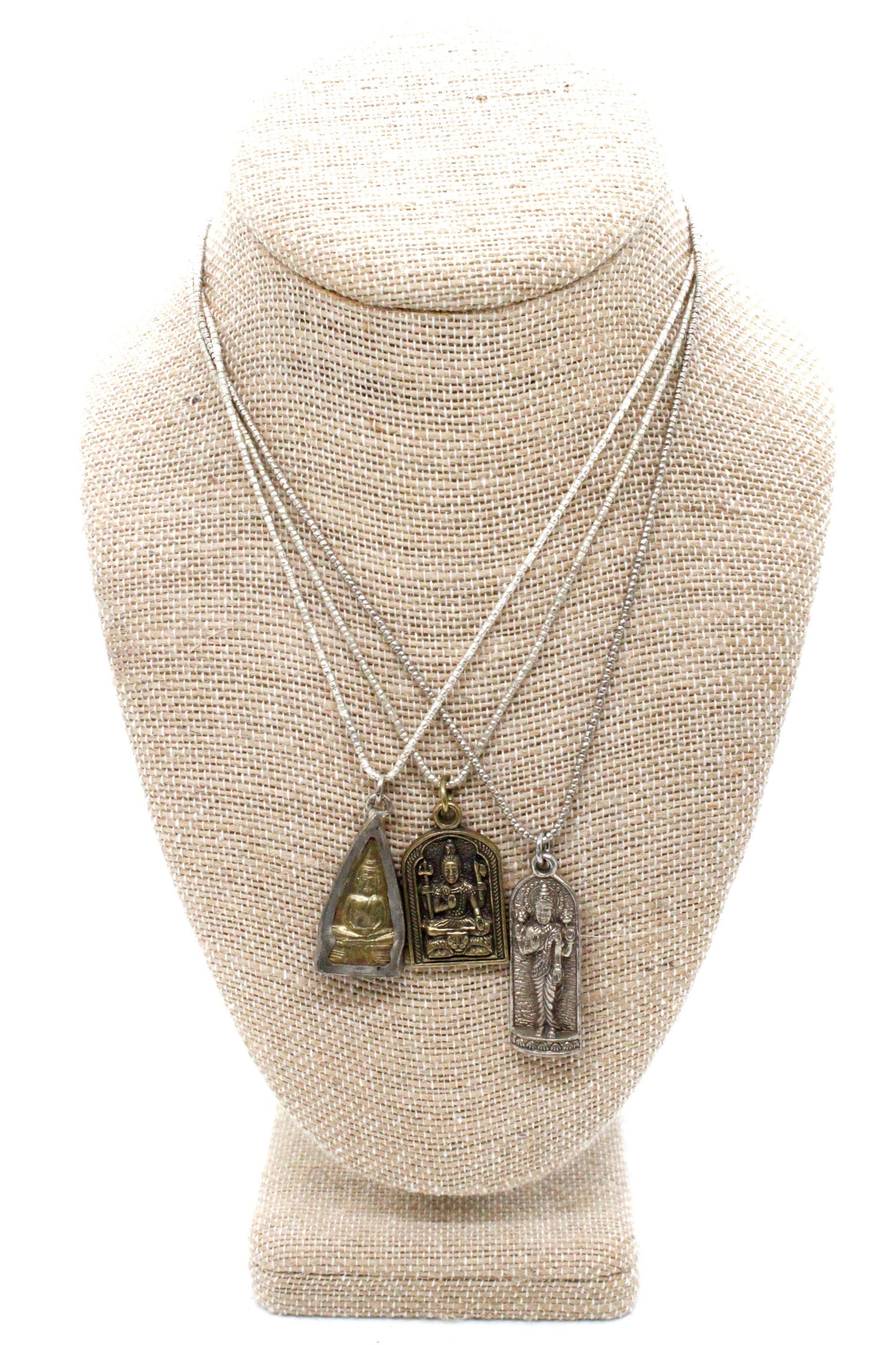 Buddha Necklace 11 - Reversible African Beads - One of a Kind -