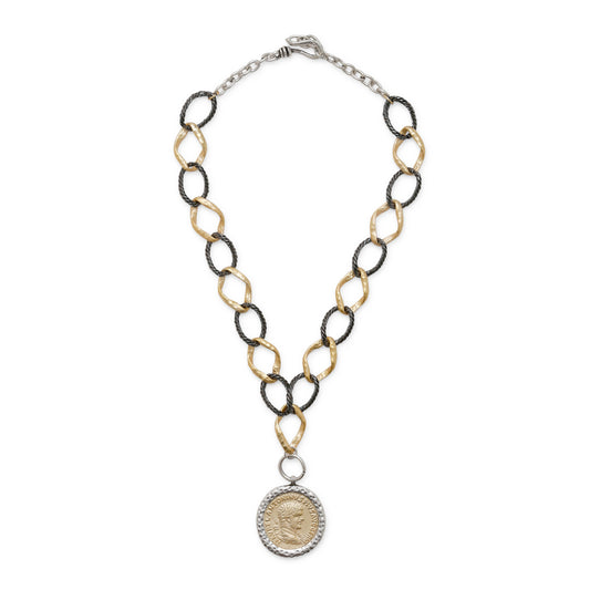 Handmade Reversible Pewter Pendant - H134